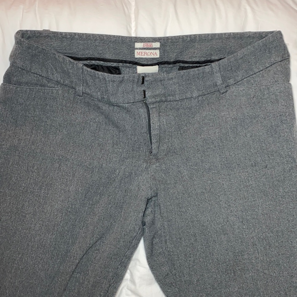 Merona stretch heathered grey crop work pants 16